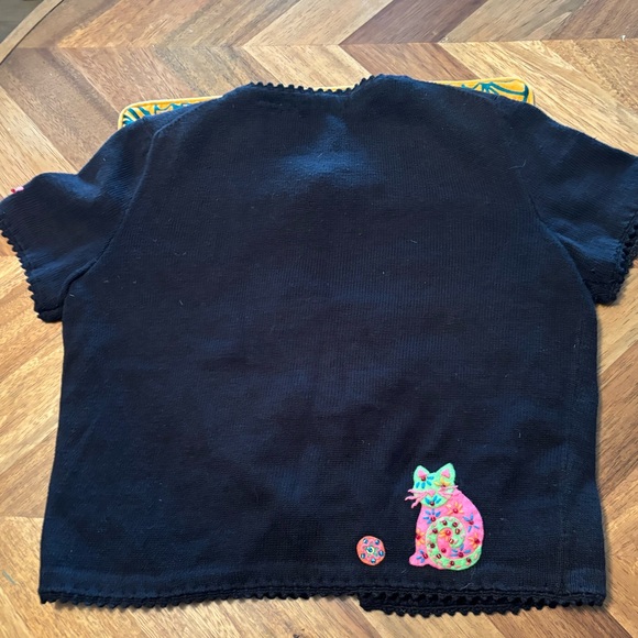 Michael Simon Black Cat Pattern Cardigan - Picture 3 of 7